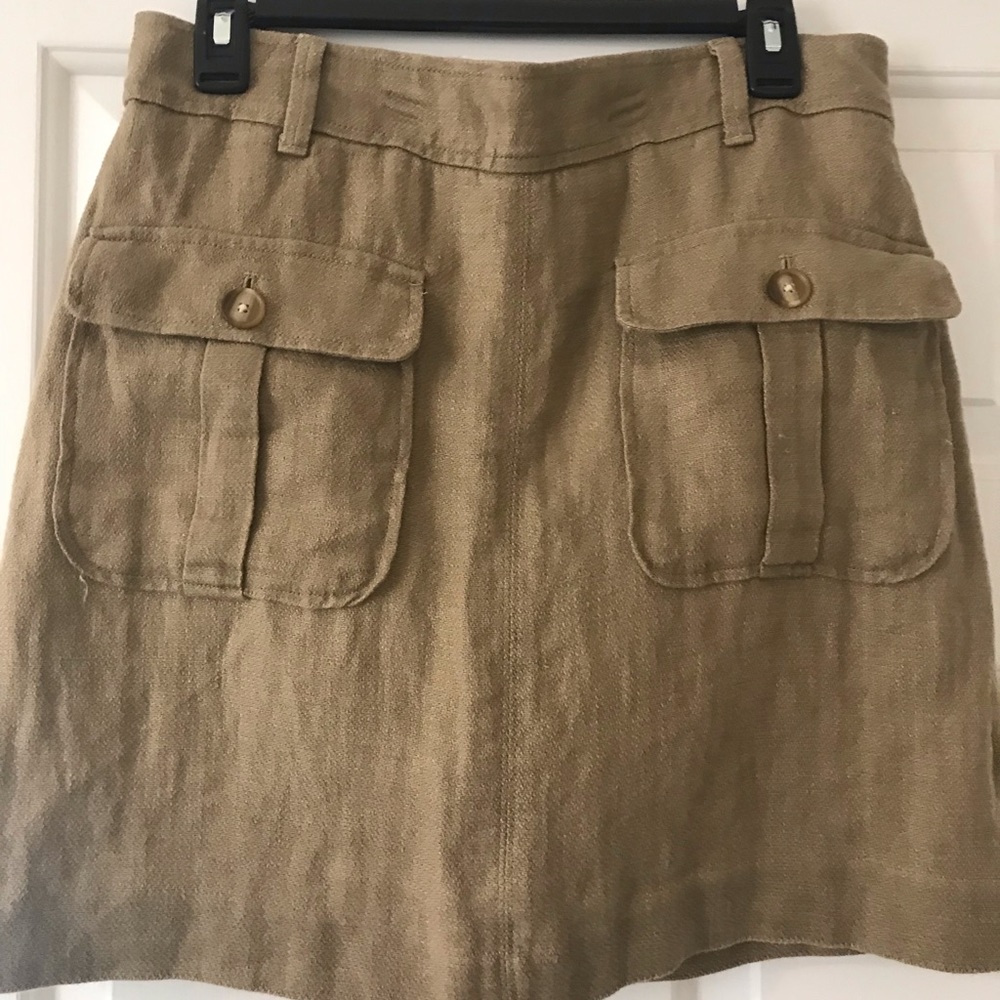 Loft khaki linen skirt